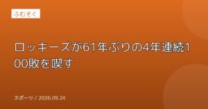 ロッキーズが61年ぶりの4年連続100敗を喫す