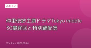 仲里依紗主演ドラマTokyo middle 30最終回と特別編配信